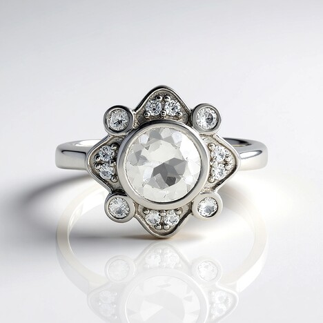 Anello in argento con Topazio Bianco