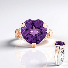 Anello in argento con Ametista Rose de France (Gems en Vogue)