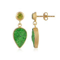 Orecchini in argento con Uvarovite (Bali Barong)