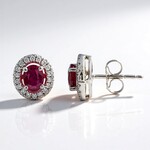 Boucles d'oreilles en or et Rubis AAA du Mozambique