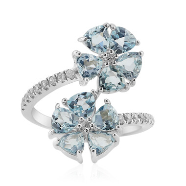 Bague en argent et Topaze bleu ciel