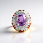 Anello in argento con Ametista Rose de France (Adela Silber)