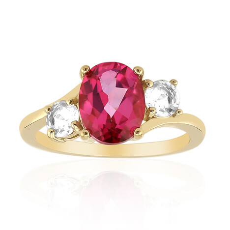 Anillo en plata con Topacio rosa