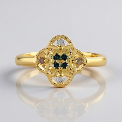 Anello in argento con Diamante Blu I3