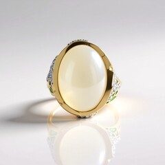 Anello in argento con Pietra di Luna Bianca (Adela Silber)