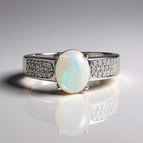 Anello in argento con Opale di Welo