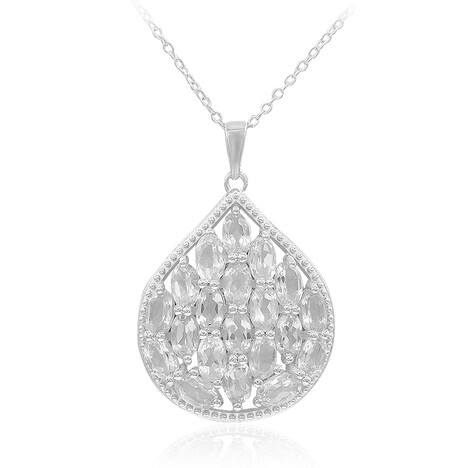 Weißer Topas-Silberhalskette