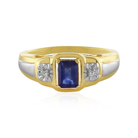 Anillo en plata con Zafiro azul de Madagascar