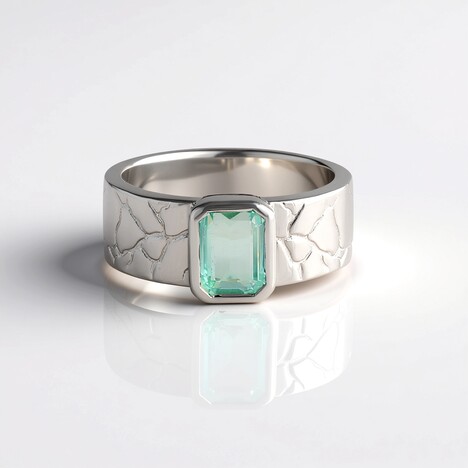 Anello in argento con Smeraldo Color Paraiba (SAELOCANA)