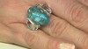 Anillo en plata con Turquesa azul plateadas de Mohave (Faszination Türkis)