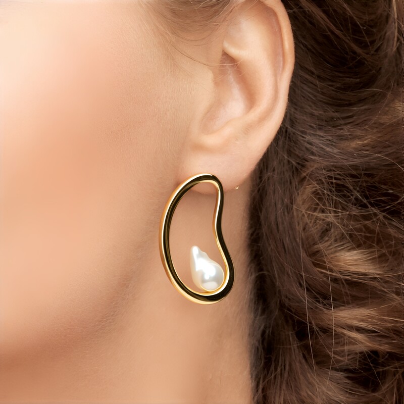 Pendientes en plata con Perla Akoya de platino (TPC)