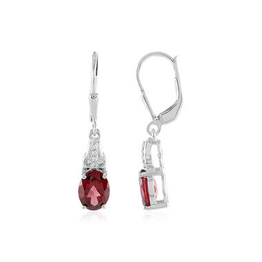 Mozambique Garnet Silver Earrings