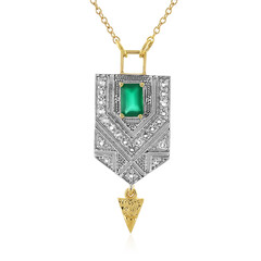 Grüner Onyx-Silberhalskette