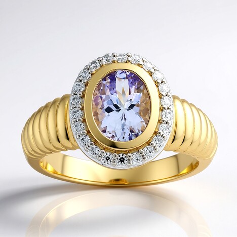 Anello in oro con Tanzanite Rosa (non riscaldata)