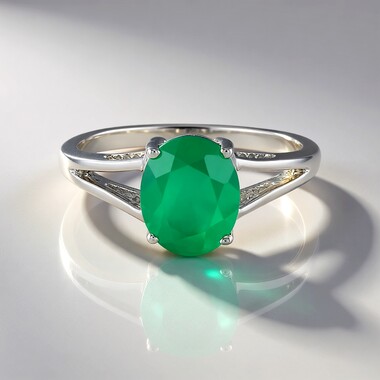 Grüner Onyx-Silberring
