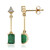 9K Zambian Emerald Gold Earrings