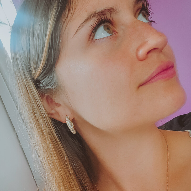 Boucles d'oreilles en argent et Zircon (M de Luca)