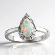 Anello in argento con Opale Australiano