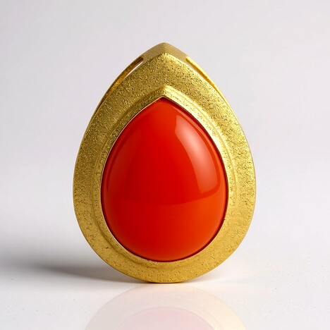Ciondolo in argento con Calcedonio Rosso (MONOSONO COLLECTION)