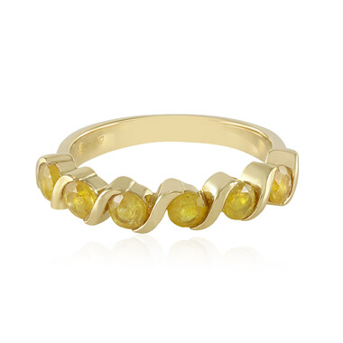Gelber Madagaskar-Saphir-Silberring