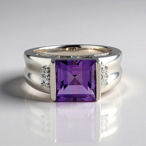 Anello in argento con Ametista Uruguay