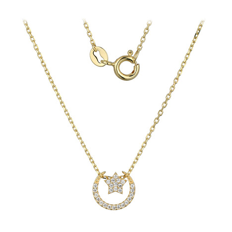 Zirkon-Silberhalskette