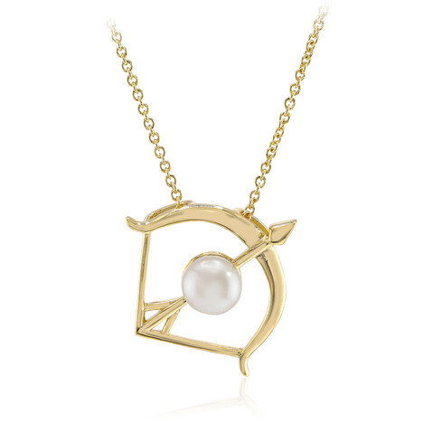 Collana in argento con Perla d'Acqua Dolce Bianca