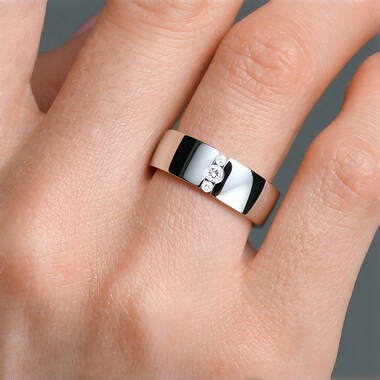 Bague en argent et Diamant I2 (H) (de Melo Essence)