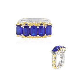 Zilveren ring met kobaltblauwe spinelstenen