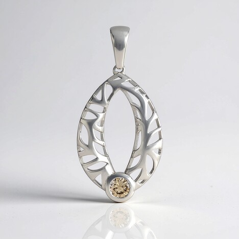 Ciondolo in argento con Diamante Champagne I2 (Ornaments by de Melo)