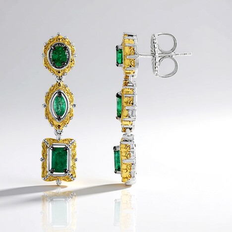 Orecchini in argento con Smeraldo Zambia (Gems en Vogue)