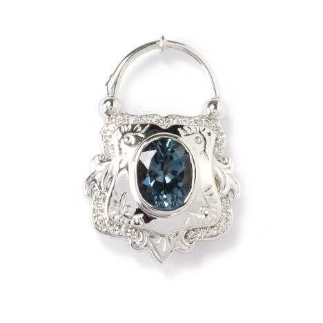 Colgante en oro con Topacio azul de Londres (Dallas Prince Designs)