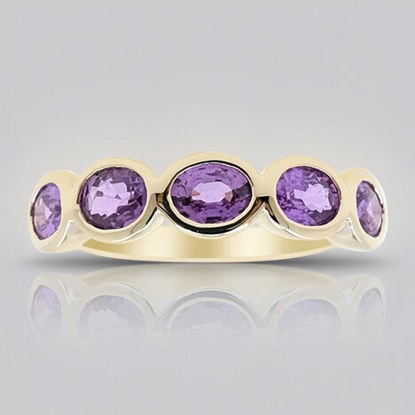 Anello in oro con Zaffiro Ceylon Porpora