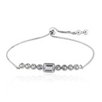 Weißer Topas-Silberarmband