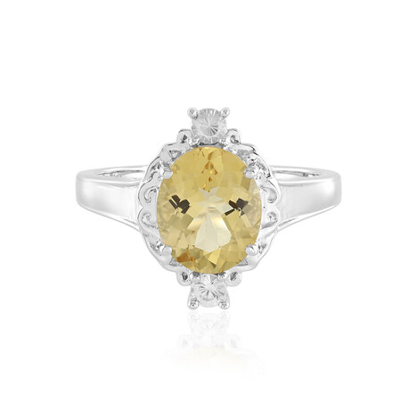 Anillo en plata con Berilo amarillo (Adela Silber)