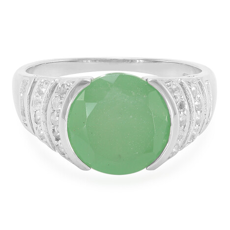 Grüner Chalzedon-Silberring