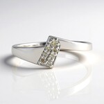 Anello in argento con Diamante Champagne I2
