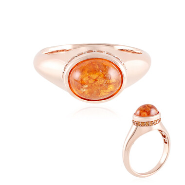 Mandarin-Granat-Goldring (KM by Juwelo)