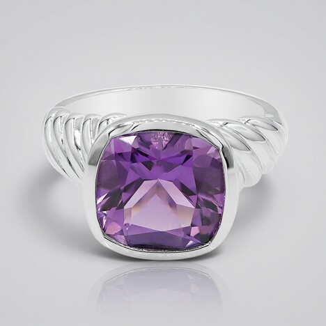 Anello in argento con Ametista Zambiana