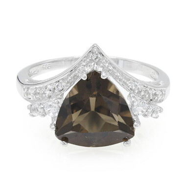 Anello in argento con Quarzo Fumè