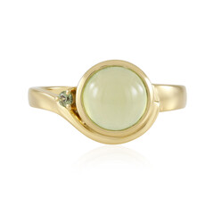 Zilveren ring met een prehniet