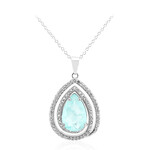 Collana in argento con Quarzo blu pastello