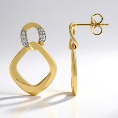 Orecchini in argento con Diamante I1 (G)