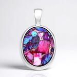 Pendentif en argent et Mosaïque de turquoise