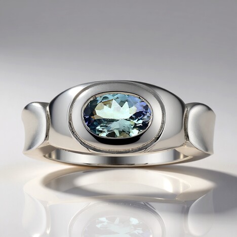 Anello in argento con Tanzanite Blu-Verde (Pallanova)
