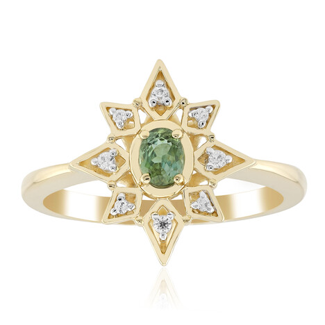 Gouden ring met een Onverhitte Groene Tanzaniet