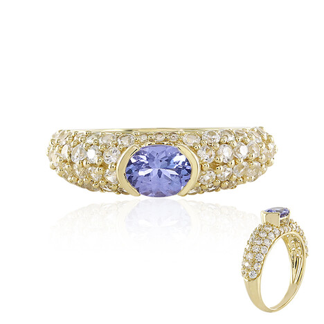 Gouden ring met een tanzaniet