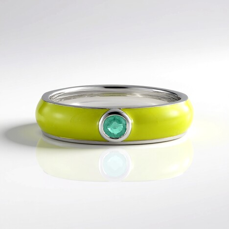 Anello in argento con Smeraldo Colombiano