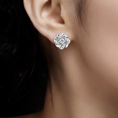 Pendientes en plata con Diamante I1 (G) (Annette)