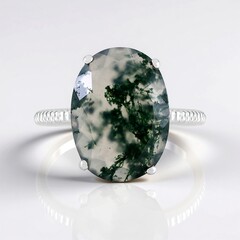 Anello in argento con Agata Muschiata